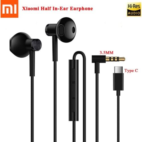 Xiaomi 3.5MM/Type C In-Ear Earphone Wired Control Dual Driver Headset Noise Cancelling Earphone For Redmi Samsung Mobile Phone