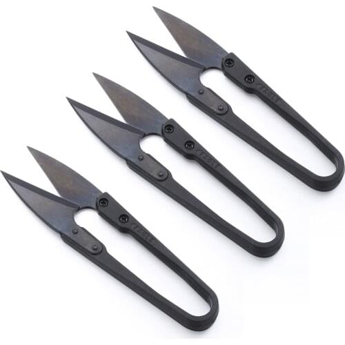 New 3PCS Black Carbon Steel U-shaped Scissors Thread Wire Cutter Sewing Snips Embroidery Tailor Tool High Quality Apparel Sewing