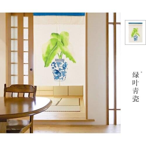 New Chinese style classical butterfly plum blossom window blind water Japanese cotton linen door curtain porch home decoration