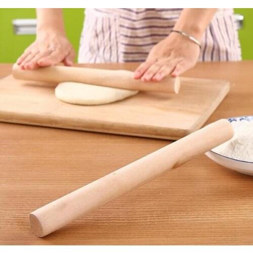 Natural Wooden Rolling Pin Fondant Cake Decoration Kitchen Tool Durable Non Stick Dough Roller High Quality