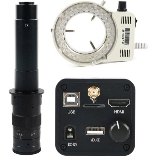 36MP 1080P HDMI USB WIFI Industrial Video Microscope Camera TF Video Recorder +Zoom 180X 300X 200X C-mount Lens For Phone Repair
