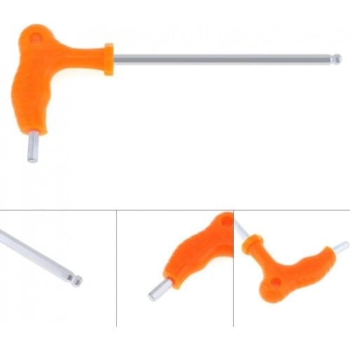 6mm T-type Crutch Allen Wrench with Ball Head and Plastic Handle for Home / Office / Site