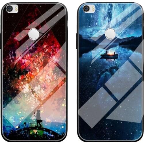 Glass Starry sky Silicone Case For XiaoMi Mi Max 2 3 Luxury Coque Glass Cover Bumper For XiaoMi Mi Play Mix 3