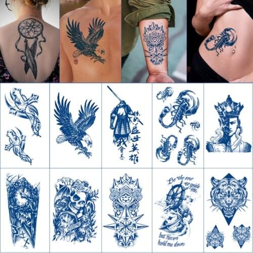 Juice Ink Tattoos Body Art Lasting 15 DAYS Waterproof Temporary Tattoo Sticker Totem Feather Tatoo Arm Fake Line Old School Tatt