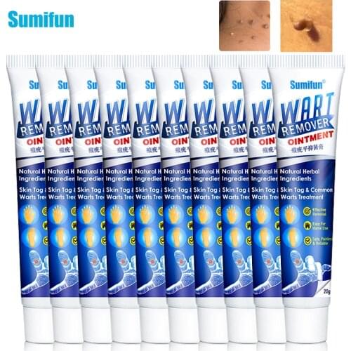 Sumifun 10pcs Warts Remover Skin Tag Remover Ointment Wart Treatment Cream Herbal Extract Foot Corn Plaster Warts Ointment