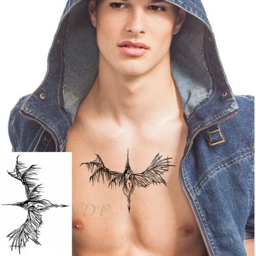 Waterproof Temporary Tattoo angel wing sexy girl arrow art Sticker flash tatto fake tatoo large tattoos for women men lady