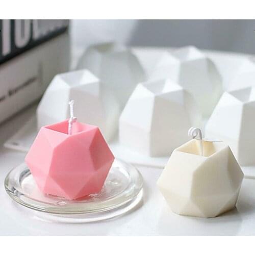 Eight Sided Multilateral Diamond Face Cube DIY Candle Mold Handmade Aromatherapy Candle Silicone Mold