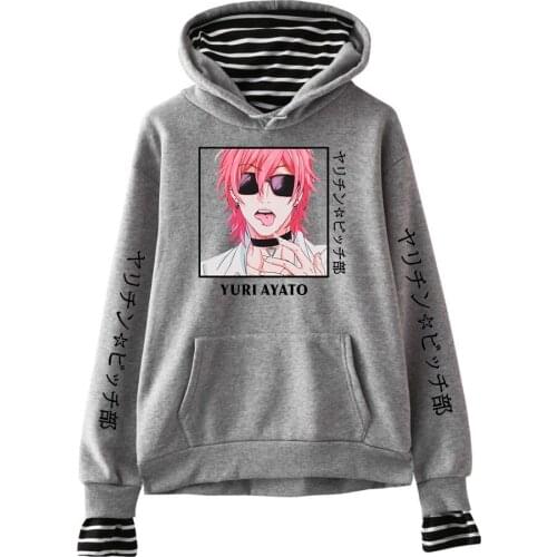 Yarichin Bitch Club Unisex Hoodie Long Sleeve Fake Two Piece Pullover Hoodie Sweatshirt Sports Sweatshirt Loose Sweatshirt