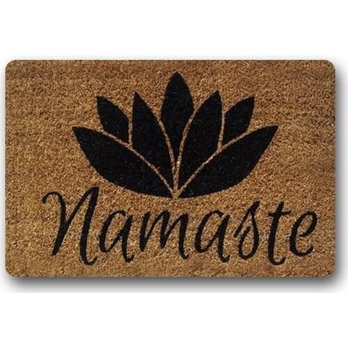 Memory Home Custom Personalize Namaste Coir Indoor Outdoor Doormat Rugs Floor Mat Non-Slip Rectangle Entryways Carpet