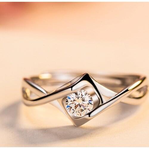 Sterling-silver-jewelry Classic Hearts Ring Pure Sterling Silver 925 Jewelry AAA Cubic Zirconia Wedding Rings For Women GTR154