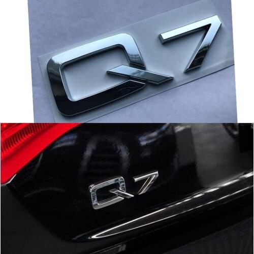 1Pc Silver ABS Q7 3D Emblem Badge Logo Car Sticker Decal Fit for Audi Q7