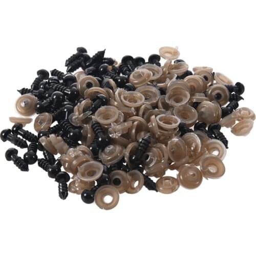 100Pcs 6mm Black Plastic Safety Eye Washers For Teddy Toy Eyes Puppet Doll Craft