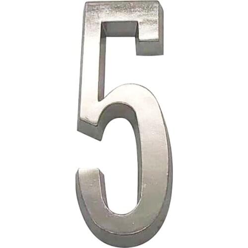 101mm Floating Modern House Number Satin Nickel Door Home Address Numbers for House Digital Outdoor Sign Plates 4 Inch. #5