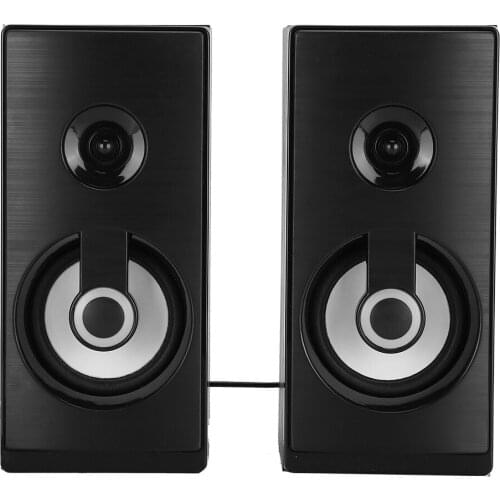 2.0 Multi-Media Handmade Wooden Box Desktop Mini Stereo Sound Effect Speaker With Breathing Lights USB Laptop Speakers