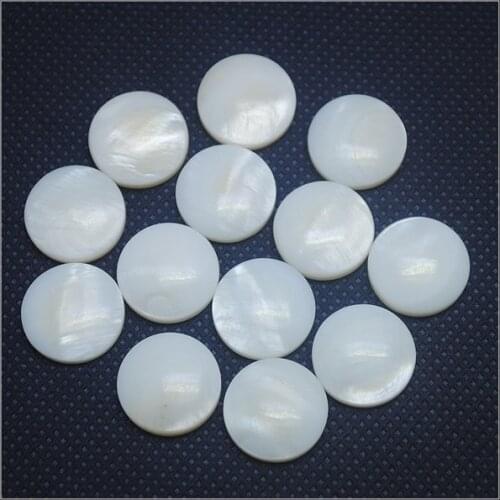 30pcsWholesale white mother of pearl cabochons shell cabochons bracelet making coin shape finger rings making part 8mm 10mm 12mm