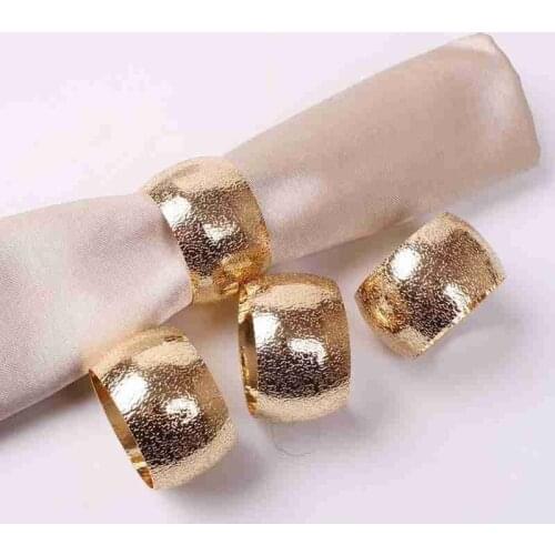 4pcs/set Metal Napkin Rings For Wedding Christmas Party Hotel Kitchen Round Serviette Buckle Napkin Holder Table Decoration