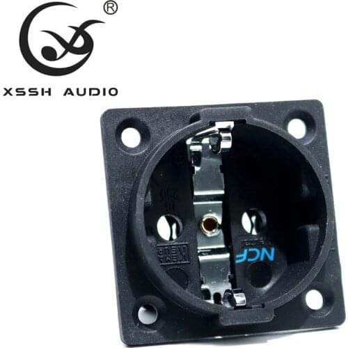 4pcs Plated Rhodium Neutral Copper FI-E30 NCF(R) AC 250V 16A EU Euro 2 pin IEC inlet Power Uitimate HSchuko Chassis socket