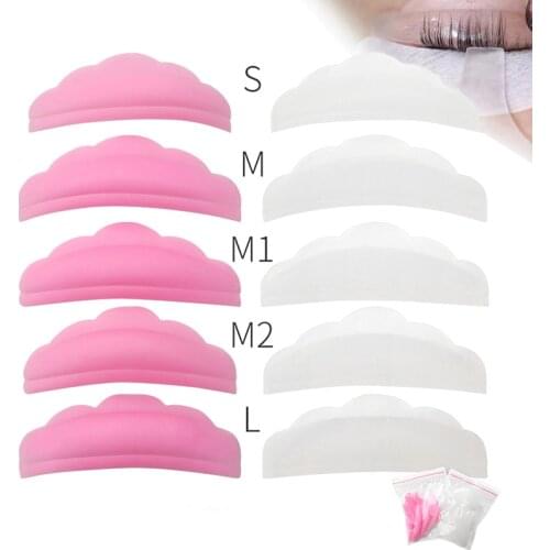 5pairs reusable silicone eyelash perm pad recycling lashes rods shield lifting 3D eyelash curler accessories applicator pad tool