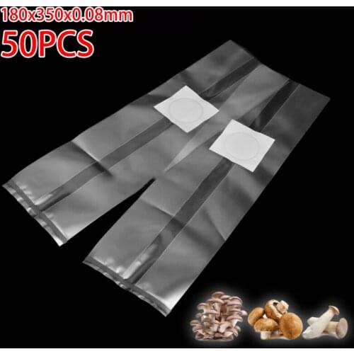 50 PCS Set PVC Mushroom Spawn Grow Bag Substrate High Temp Pre Sealable For Mushrooms Fungus Grains