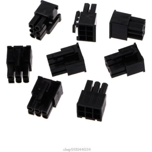 50 Pcs 4.2mm 6P 6 Pin Male Power Connector For PC Computer PCI-E Plastic Shell D22 20 Dropship