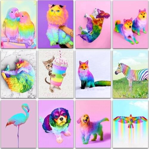 5D DIY Diamond Painting animals cat fox Flamingo dog horse Full Square&Round Diamond embroidery Cross stitch mosaic home decor