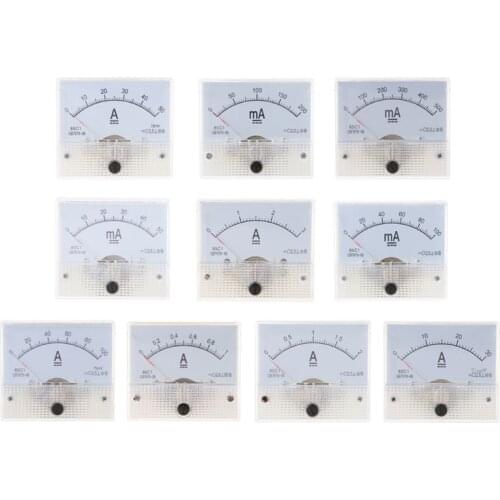 Charge-Discharge Monitor, 85C1 Ammeter DC Analog Current Meter Panel Mechanical Pointer Type 1/2/3/30/50/100A 50/100/200/500mA