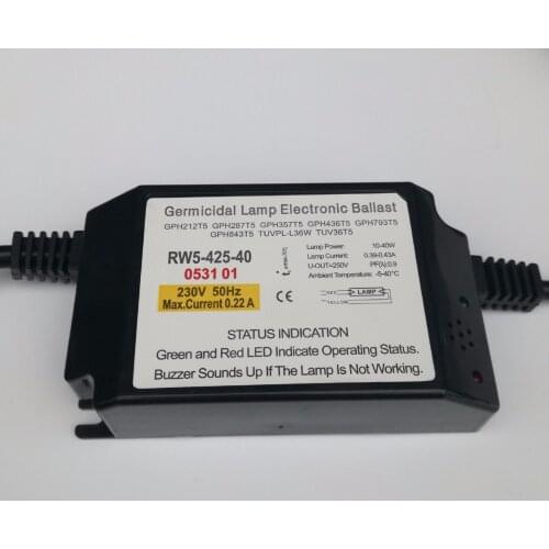 Australian Standard Germicidal Lamp Electronic Ballasts UV Ballast RW5-425-40 for GPH436T5, GPH846T5, GPH793T5, G36T5L
