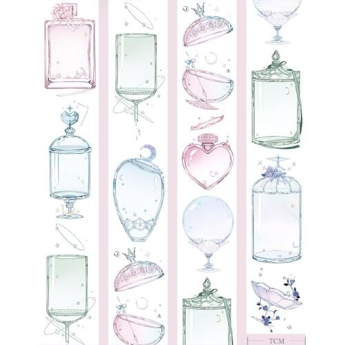 1 Loop Size Children Luna Soul Perfume Bottle Pet Xiao Wang Washi Tape Sample Decorative Sticker Label 128cm