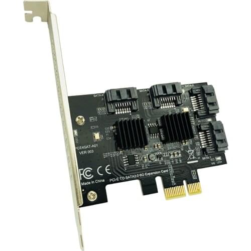 H1111Z Add On Cards PCIE to SATA Card/HUB/Controller SATA3 PCI-E/PCIE SATA 3 PCI Express SATA 4Port Multiplier Expansion Adapter