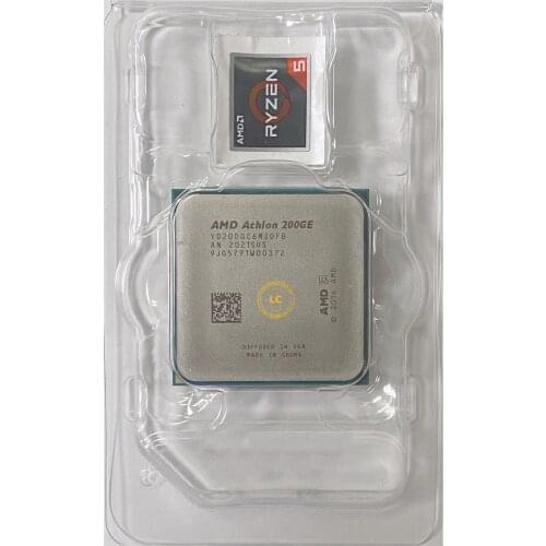 AMD Athlon 200GE X2 200GE 3.2 GHz Dual-Core Quad-Thread CPU Processor YD200GC6M2OFB / YD20GGC6M2OFB Socket AM4 new but no fan