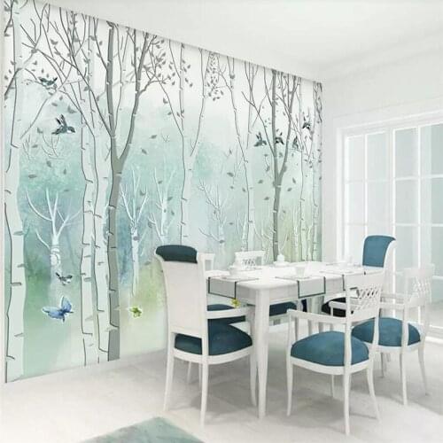 Fantasy woods birds TV background wall professional production murals wholesale wallpaper mural poster photo wall