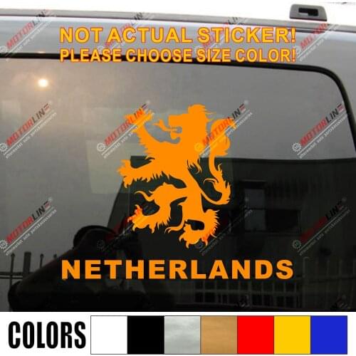 Netherlands Lion Flag Holland Dutch Car Decal Sticker Vinyl Die cut no background, choose size and color