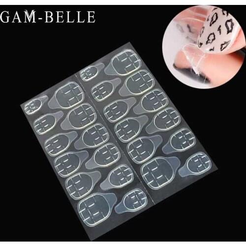 GAM-BELLE 120Tips Nail Transparent Adhesive Tape Waterproof Double Sided Glue Sticker 0.3mm Ultra-thin False Art Extension Tools