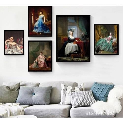Cotton no frame classical palace figures woman portrait canvas printings oil painting printed on cotton art decoration picture