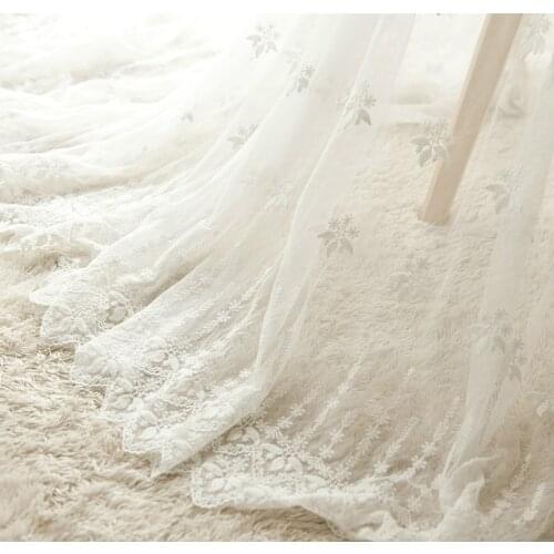 Cotton Embroidery Water Soluble Mesh Lace Fabric 140CM Wide Wedding Dress Curtain Shooting Background Clothes Accessory