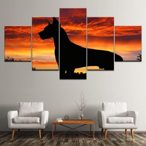 Canvas Painting horse cover sunset sky 5 Pieces Nordic Wall Art Painting Modular Wallpapers Poster Print for living room Decor