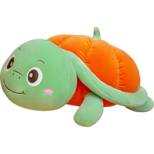 Creative Pumpkin Turtle Plush Toy Cute Halloween Pumpkin Turtle Shell Tortoise Baby Hug Plushies Dolls for Kids Birthday Gift