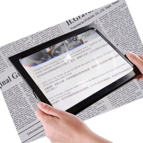 4 Leds Reading With 3X Magnifying Glass Old People Full Page Reading Light Battery Power Creative Gift lamp To Mother Father