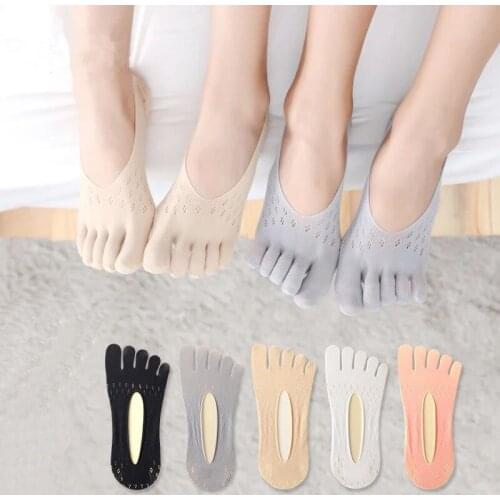 Summer Fashion Thin Toe Sock Slippers Women Lady Transparent Silicone Non-slip Five Toe Socks