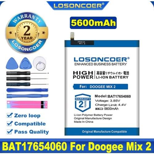 LOSONCOER 5200mAh BAT17654060 Mobile Phone Batteries For Doogee Mix 2 Battery