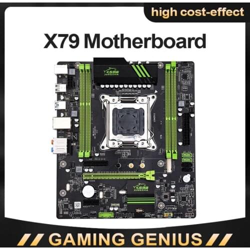 JINGSHA X79 Motherboard LGA2011 CPU MATX USB3.0 SATA3 PCI-E NVME M.2 SSD X79 LGA 2011 Motherbboard 4 Channel DDR3 Up to 64GB