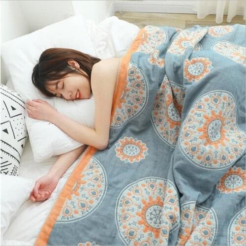 22 Styles 100% Cotton Muslin Soft Throw Plaid For Adults Bedding Sheet Queen King Travel Blanket Bedspread Blanket Sofa Blanket