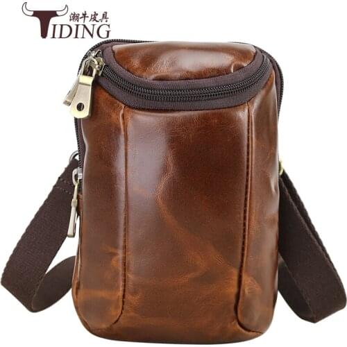 Men Brand Cow Leather Travel Small Crossbody Shoulder Bags 2018 new Man Fashion Designer Leather Vitage Business Messenger Bag