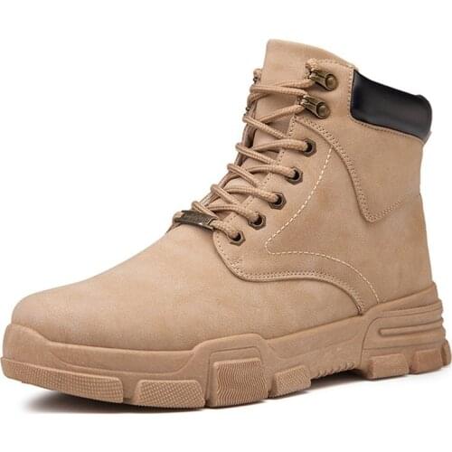 Brand Leather Ankle Mens Boots Autumn Winter Mens Boots Fashion Motorcycle Boots Outdoor Working Snow Boots Men Army Work Shoes