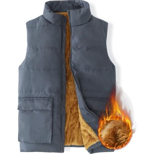 Men Vests 2021 New Fashion Jacket Vest Autumn Winter Mens Fattening Cashmere Shoulder Thickening Plus Cashmere Warm Vest Coat