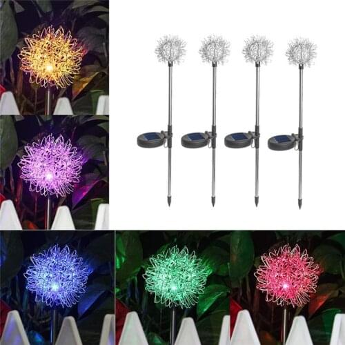 Lawn Lamp Floor Light Bulb Solar Dandelion Ground Lamp LED Romantic Luminous Ball Lamp Landscape 8 Colors Outdoor Dropship