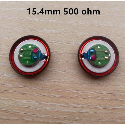 1 Pair 15.4mm 500ohm Flat Head Earbuds Speaker High Impedance Diy MX500 Driver Unit Graphene Speaker unit Earphone Accessories