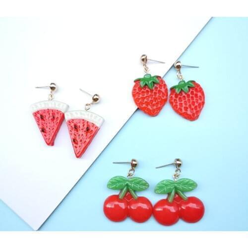 New Korean Trendy Fruit Drop Earrings For Women Fashion Party Pendent Creative Dangle Earrings Jewelry Gift