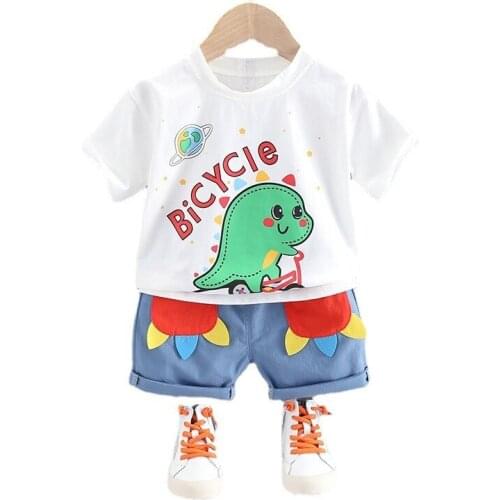 New Summer Newborn Baby Boys Girls Clothes Suit Children Cotton T-Shirt Shorts 2Pcs/Sets Toddler Fashion Costume Kids Tracksuits