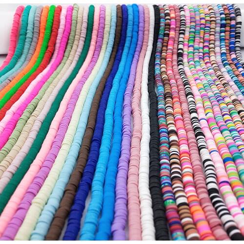 40cm About 350-400pcs 6mm Clay Beads Chip Disk Flat Round Polymer Loose Spacer Bead For Handmade DIY Jewelry Making Bracelet